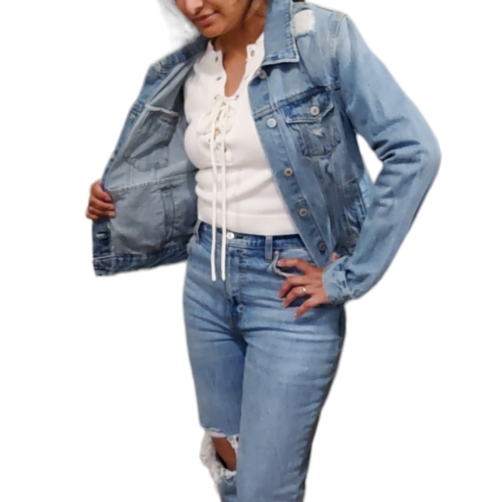 Forever 21 denim jacket women size large